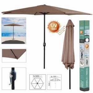 SOMBRILLA JARDIN 300CM METROS MARRON