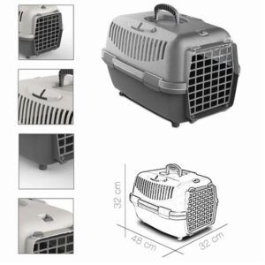 TRANSPORTIN MASCOTAS GRIS CLARO 48X32X32CM