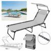 TUMBONA C/ PARASOL GOA TEXTILENO GRIS CLARO 189X60X30CM