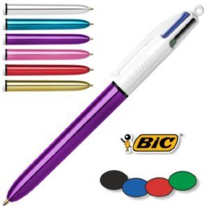 BOLIGRAFO Bic 4-Colores SHINE Colores-Surtidos)