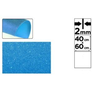 GOMA EVA 40x60 2mm C/Purpurina (Azul)