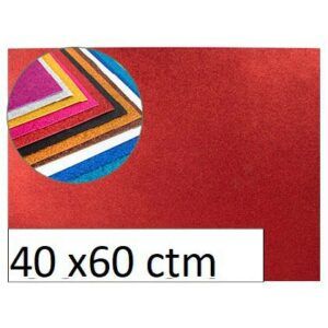 GOMA EVA 40x60 2mm C/Purpurina (Rojo)