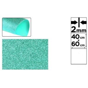 GOMA EVA 40x60 2mm C/Purpurina (Verde-Agua)