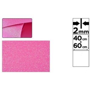 GOMA EVA 40x60 2mm C/Purpurina (Rosa)