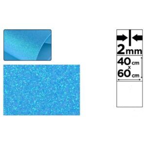 GOMA EVA 40x60 2mm C/Purpurina (Aguamarina)