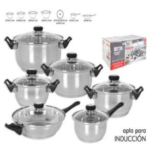 BATERIA DE COCINA 6 PIEZAS INDUCCION GENOVA QUTTIN