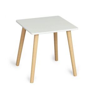 MESITA AUXILIAR MADERA BLANCA CUADRADA