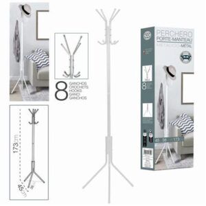 PERCHERO DE PIE METALICO BLANCO 45X38X173