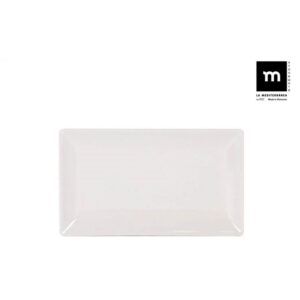 SET 18 FUENTES RECTANGULAR IVORY BRILLO 25X15CM LA MEDITERRANEA