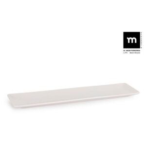 SET 24 FUENTES RECTANGULAR IVORY BRILLO 30X8CM LA MEDITERRANEA