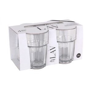 SET 4 VASOS VIDRIO 365CC ARAS LAV