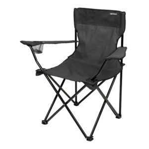 SILLA PLEGABLE DE CAMPING CON POSAVASOS GRIS OSCURO SUNGARDEN