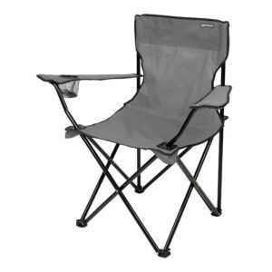 SILLA PLEGABLE DE CAMPING CON POSAVASOS GRIS SUNGARDEN
