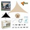 TOLDO TRIANGULAR 2X2X2 METROS BEIGE CON BOSLA