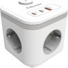 REGLETA Alimentacion 3-TOMAS 2 USB-C, 1 USB-A Cubo multi BCO