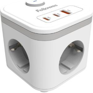 REGLETA Alimentacion 3-TOMAS 2 USB-C, 1 USB-A Cubo multi BCO