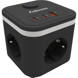 REGLETA Alimentacion 3-TOMAS 2 USB-C, 1 USB-A Cubo multi. NE