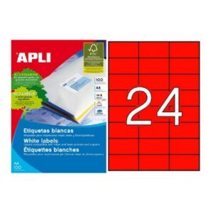 ETIQUETAS COLOR 70x37 Ink/Lase/Cop Perman. 100H 2400u. ROJAS