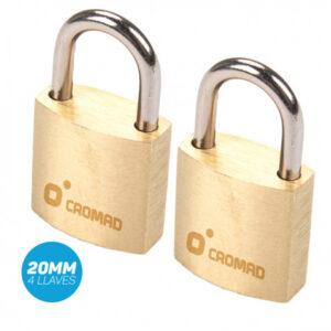 PACK 2 CANDADOS DE LATÓN 20MM 4 LLAVES CROMAD