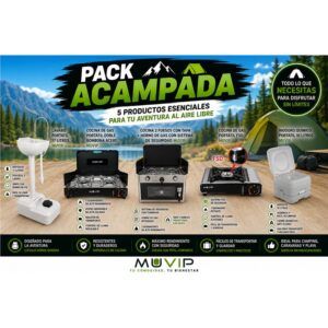 PACK ACAMPADA INODORO + LAVABO + COCINA HORNO + COCINAS PORTATILES MUVIP