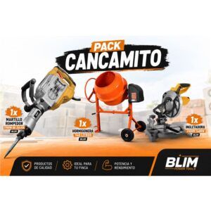 PACK HORMIGONERA 140 LITROS + MARTILLO 60J + INGLETADORA BLIM