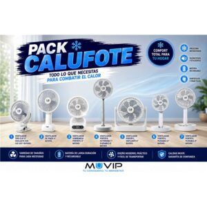 PACK VENTILADORES BATERIA RECARGABLES MUVIP