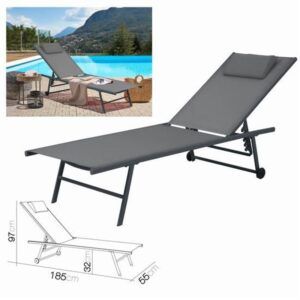 TUMBONA 5 POSICIONES CON ALMOHADA GRIS OSCURO