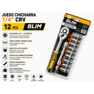 JUEGO CHICHARRA 1/4" CRV 12 PCS BLIM