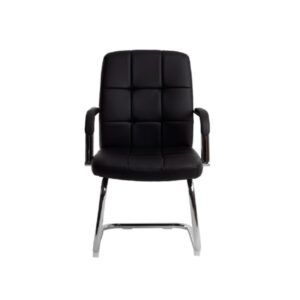 SILLA Q-Connect PIE-PATIN Simil-Piel NEGRA 1050x610 B/Metal
