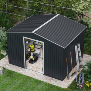 CASETA DE METAL | PUERTAS CORREDERAS 304.5X243X214.5 (7.4M2) ANTRACITA