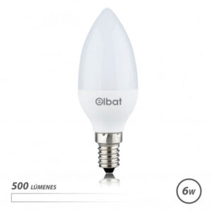 BOMBILLA LED C37 | 6W | 500LM | E14 | LUZ BLANCA | ELBAT
