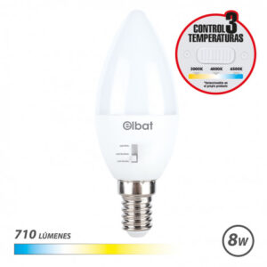BOMBILLA LED C37 | 8W | 710LM | E14 | LUZ CALIDA/BLANCA/FRIA | ELBAT