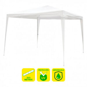 CARPA ACERO RAFIA 3X3 METROS BLANCA DESMONTABLE SUNGARDEN