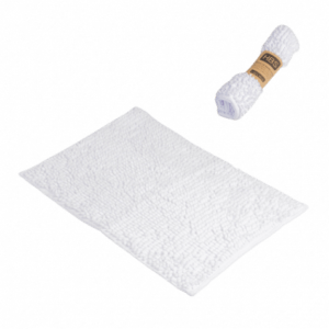 ALFOMBRA BAÑO CHENILLA BLANCO 60X40 HBS