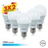 PACK 5 BOMBILLAS LED A60 | 12W | 1080LM | E27 | LUZ FRIA | ELBAT (3 X 2)