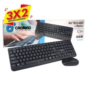 KIT TECLADO + RATÓN INALÁMBRICOS CROMAD (3 X 2)