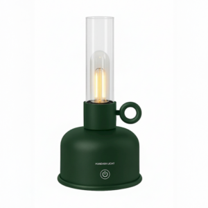 REACONDICIONADA LAMPARA DE ACEITE LED VINTAGE VERDE FOREVER