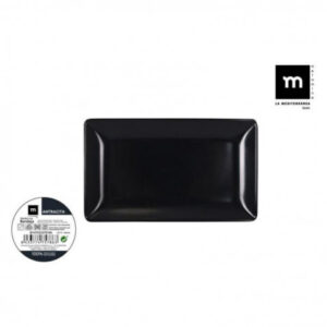 BANDEJA MELAMINA MATE NEGRO 25X12X2CM LA MEDITERRANEA