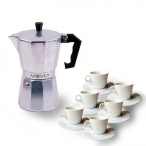 CAFETERA 6 TAZAS ALUMINIO ANTIADHERENTE MUVIP