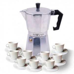 CAFETERA 9 TAZAS ALUMINIO ANTIADHERENTE MUVIP