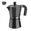 CAFETERA ALUMINIO 3 TAZAS VITRO NOIR NEGRO MONIX
