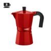 CAFETERA ITALIANA ALUMINIO 9 TAZAS VITRO ROJA MONIX
