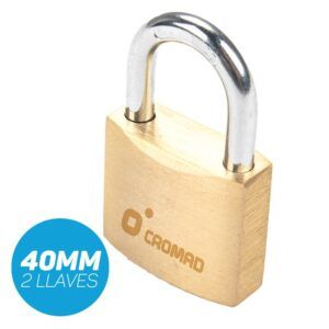CANDADO DE LATÓN 40MM 2 LLAVES CROMAD