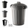 CUBO DE BASURA CON TAPA GRIS 50 LITROS OSKAR