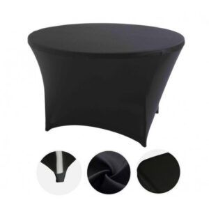 FUNDA PARA MESA DE RESINA REDONDA 160X74 NEGRA SUNGARDEN