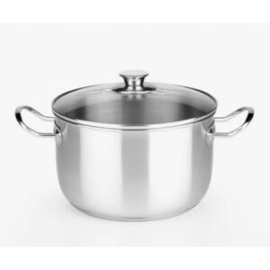 OLLA DE ACERO INOX 16CM CON TAPA DE CRISTAL CHEF MONIX