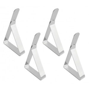 PACK 4 PINZAS SUJETAMANTELES ACERO 7.5X1.2X4.5CM
