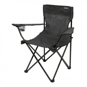 SILLA PLEGABLE DE CAMPING CON POSAVASOS GRIS OSCURO SUNGARDEN