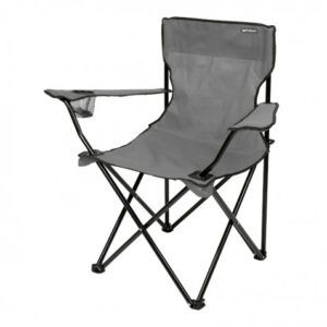 SILLA PLEGABLE DE CAMPING CON POSAVASOS GRIS SUNGARDEN