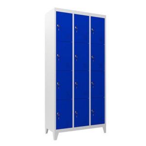 TAQUILLA METÁLICA CON PATAS 12 PUERTAS 1900X1000X500MM AZUL CROMAD